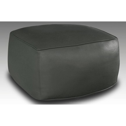 Grand pouf en simili cuir Magnum, gris foncé.