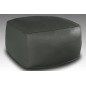 Grand pouf en simili cuir Magnum, gris foncé.