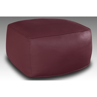 Grand pouf en simili cuir Magnum, bordeaux.