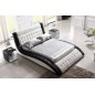Lit en cuir italien de luxe BRIO, blanc et noir, 160x200