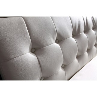 Lit en cuir italien de luxe BRIO, blanc et noir, 160x200