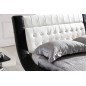 Lit en cuir italien de luxe BRIO, blanc et noir, 160x200