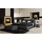 Lit en cuir italien de luxe FARNIENTE, noir, 160x200
