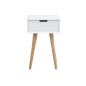 Chevet design actuel, bois blanc et chêne, MISKA