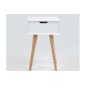 Chevet design actuel, bois blanc et chêne, MISKA