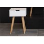 Chevet design actuel, bois blanc et chêne, MISKA