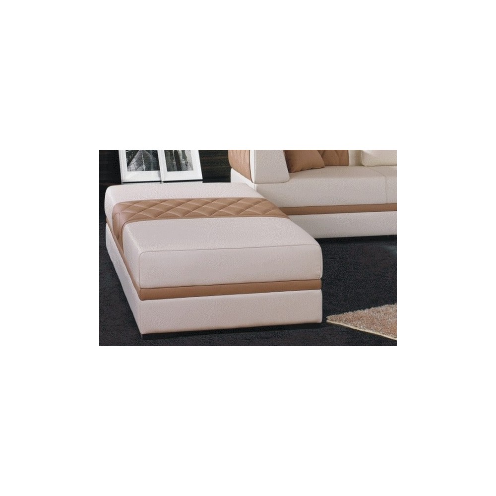 Grand pouf banquette modèle RIVA en cuir italien, Personnalisé