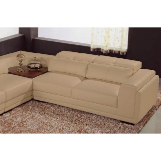 Canapé d'angle en 100% cuir italien 5/6 places SAN FRANCISCO, beige