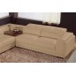 Canapé d'angle en 100% cuir italien 5/6 places SAN FRANCISCO, beige, angle droit