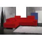 Canapé d'angle en cuir italien 5 places HELIOS, rouge, angle gauche Canapé d'angle en cuir italien 5 places HELIOS, rouge, angle gauche