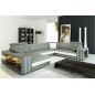 Canapé d'angle en cuir italien 8 places BENTLEY, gris clair et blanc, angle droit Canapé d'angle en cuir italien 8 places BENTLEY, gris clair et blanc, angle droit