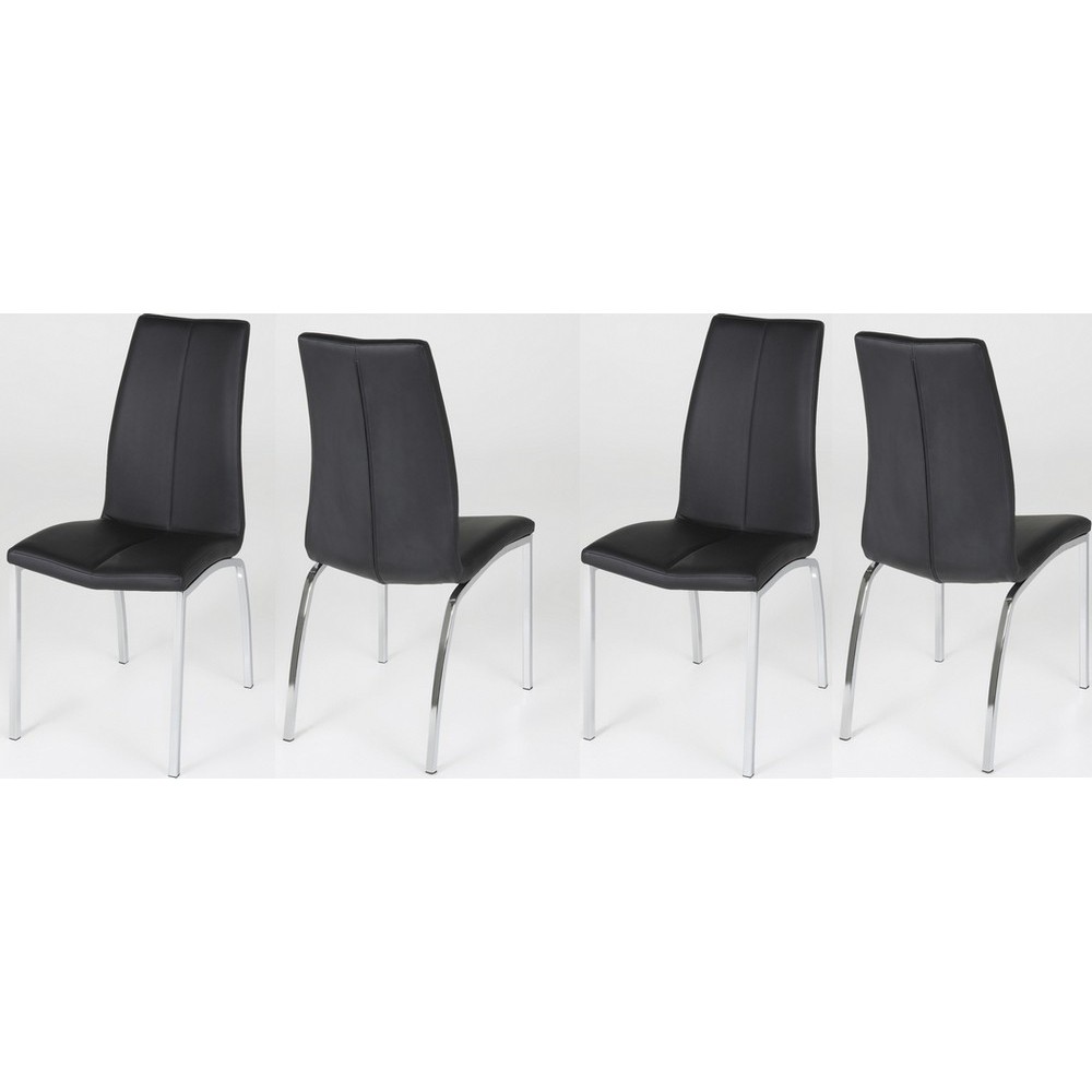 Lot de 4 chaises ASTRIA en cuir artificiel, noir
