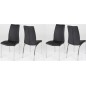 Lot de 4 chaises ASTRIA en cuir artificiel, noir