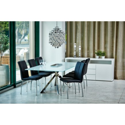 Lot de 4 chaises ASTRIA en cuir artificiel, noir