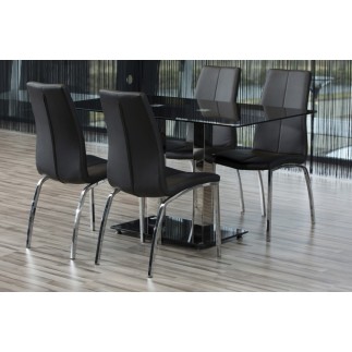 Lot de 4 chaises ASTRIA en cuir artificiel, noir