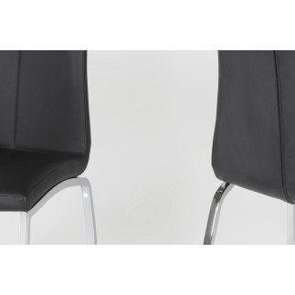 Lot de 4 chaises ASTRIA en cuir artificiel, noir