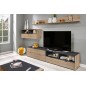 Mur TV design finition chêne et anthracite, YANSEN