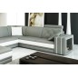 Canapé d'angle en cuir italien 8 places BENTLEY, gris clair et blanc, angle droit Canapé d'angle en cuir italien 8 places BENTLEY, gris clair et blanc, angle droit