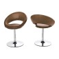 Lot de 2 chaises design style imitation cuir vieilli brun, PLAZZA, Marron