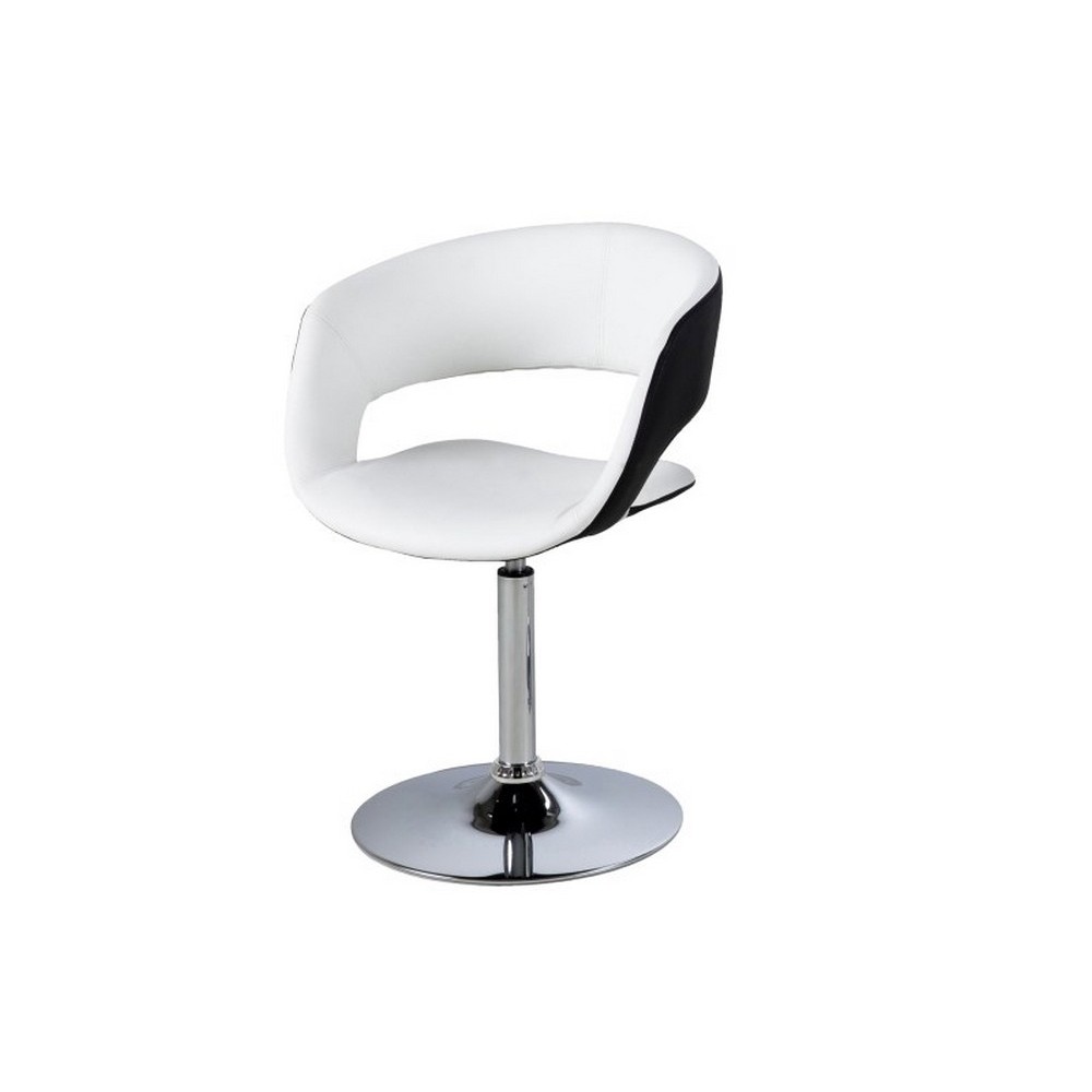 Chaise design bicolore blanc devant et noir arrière, GRETA
