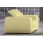 Fauteuil 1 place en cuir italien FIRENZE, écru jaune pale
