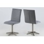 Lot de 2 chaises design tissu gris, BLIZ, Gris clair