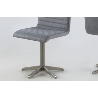 Lot de 2 chaises design tissu gris, BLIZ, Gris clair
