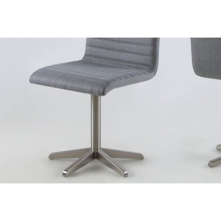 Lot de 2 chaises design tissu gris, BLIZ, Gris clair