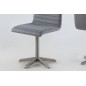 Lot de 2 chaises design tissu gris, BLIZ, Gris clair