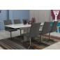 Lot de 2 chaises design tissu gris, BLIZ, Gris clair