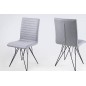 Lot de 2 chaises design tissu gris, BLING, Gris clair