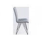 Lot de 2 chaises design tissu gris, BLING, Gris clair