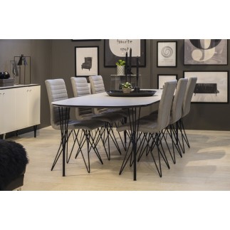 Lot de 2 chaises design tissu gris, BLING