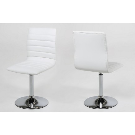 Lot de 2 chaises PIKETI en simili cuir, blanc