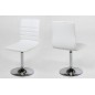 Lot de 2 chaises PIKETI en simili cuir, blanc