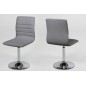 Lot de 2 chaises PIKETI en simili cuir, gris