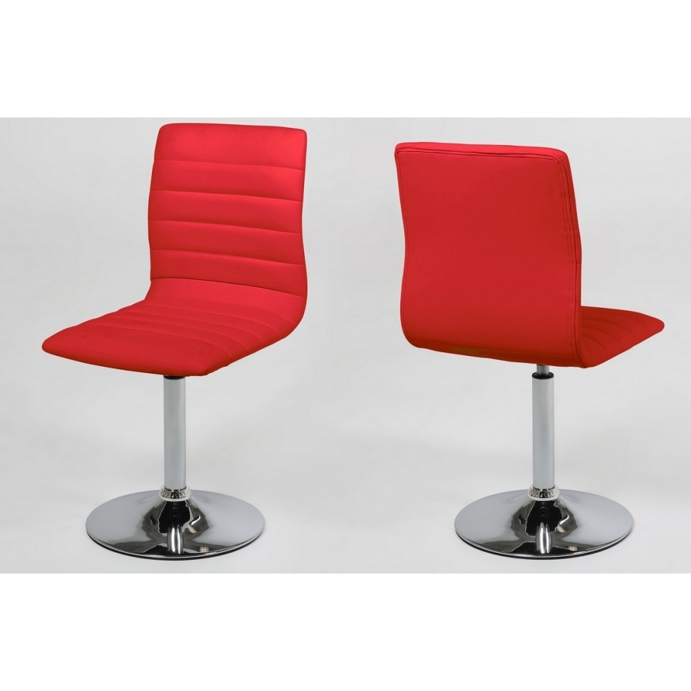 Lot de 2 chaises PIKETI en simili cuir, rouge