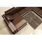 Canapé d'angle en cuir italien 8 places BENTLEY, chocolat et blanc, angle droit
