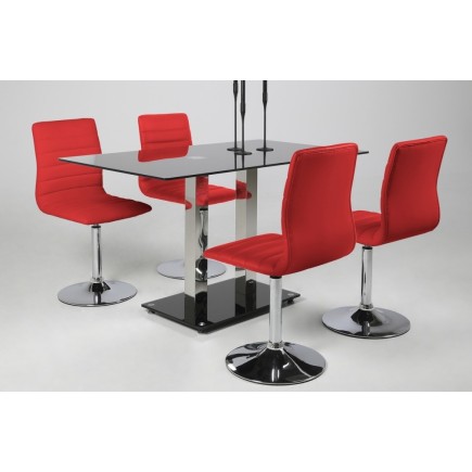 Lot de 2 chaises PIKETI en simili cuir, rouge