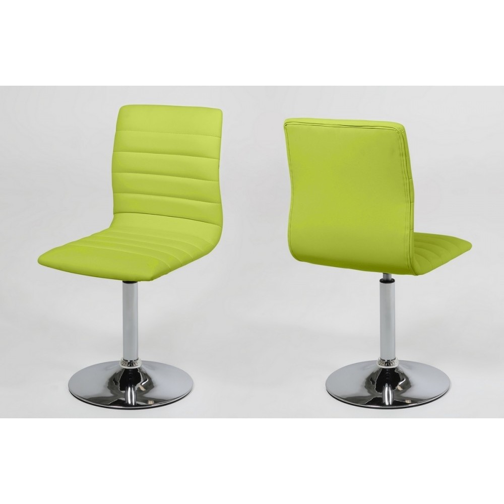 Lot de 2 chaises PIKETI en simili cuir, vert