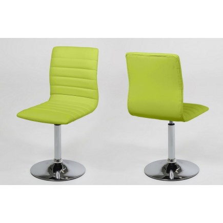 Lot de 2 chaises PIKETI en simili cuir, vert