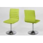 Lot de 2 chaises PIKETI en simili cuir, vert