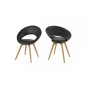 Lot de 2 chaises PLAISANCE en simili cuir, noir