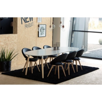 Lot de 2 chaises PLAISANCE en simili cuir, noir