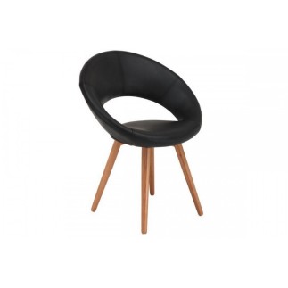 Lot de 2 chaises PLAISANCE en simili cuir, noir