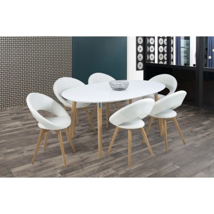 Lot de 2 chaises PLAISANCE en simili cuir, blanc
