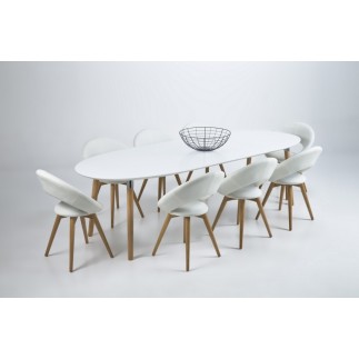 Lot de 2 chaises PLAISANCE en simili cuir, blanc