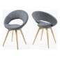 Lot de 2 chaises PLAISANCE en tissu, gris
