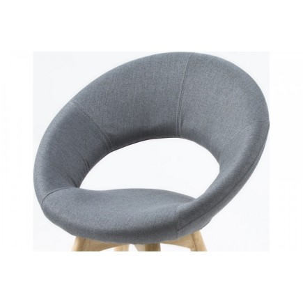 Lot de 2 chaises PLAISANCE en tissu, gris