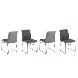 Lot de 4 chaises COSTI, avant gris foncé et arrière gris clair